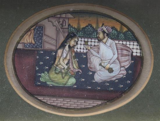 An Indian watercolour on ivory, 5 x 6.5cm